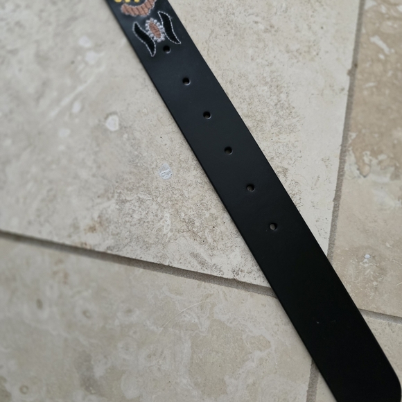 Lucky Brand Black Embroidered Floral Leather Belt SZ Small main image 4